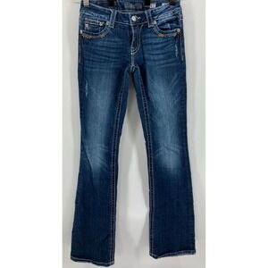 Miss Me Jeans Women 27‎ Boot Western Cowboy Stretch Denim Bling Rodeo Ranch
